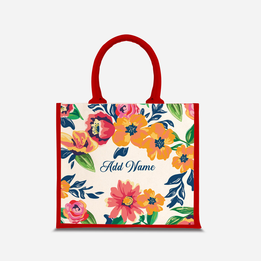 Deborah Series Half Lining Jute Bag - Celeste Red