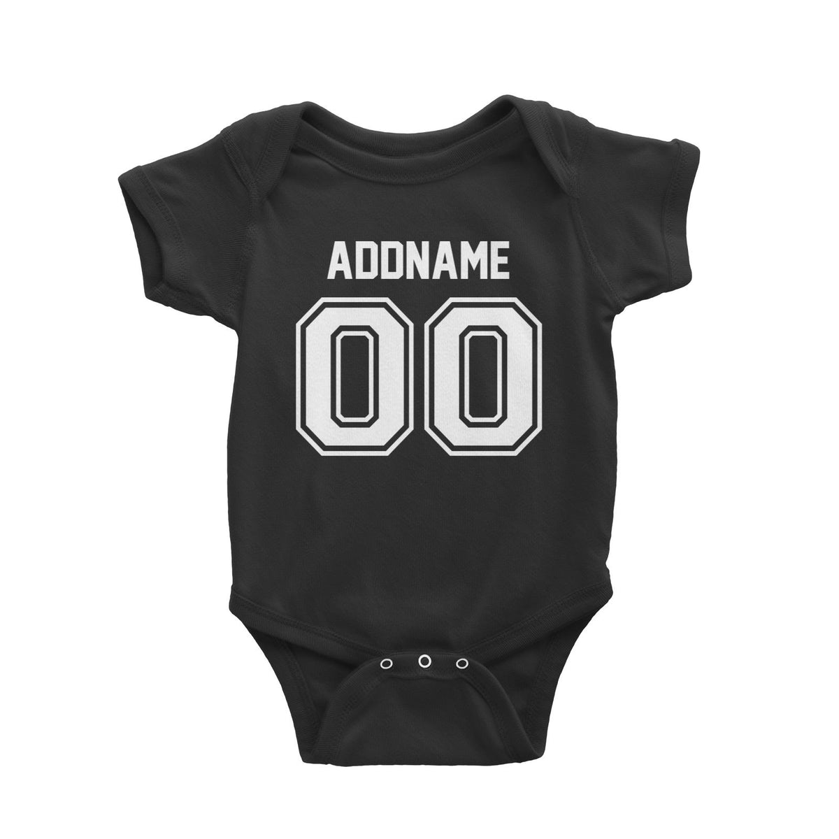 Jersey Font With Name and Number Baby Romper