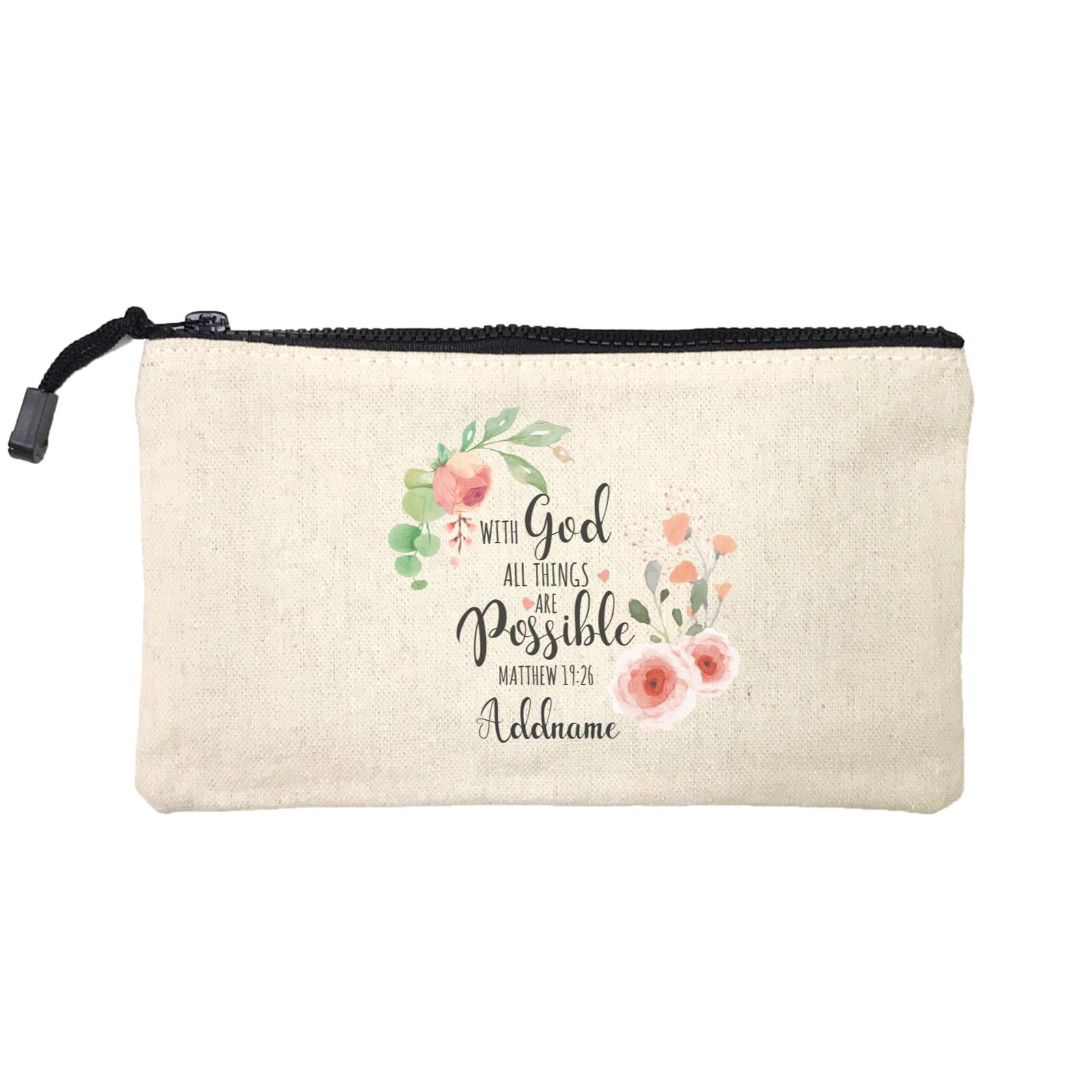 Gods Gift With God All Things Are Possible Matthew 19.26 Addname Mini Accessories Stationery Pouch