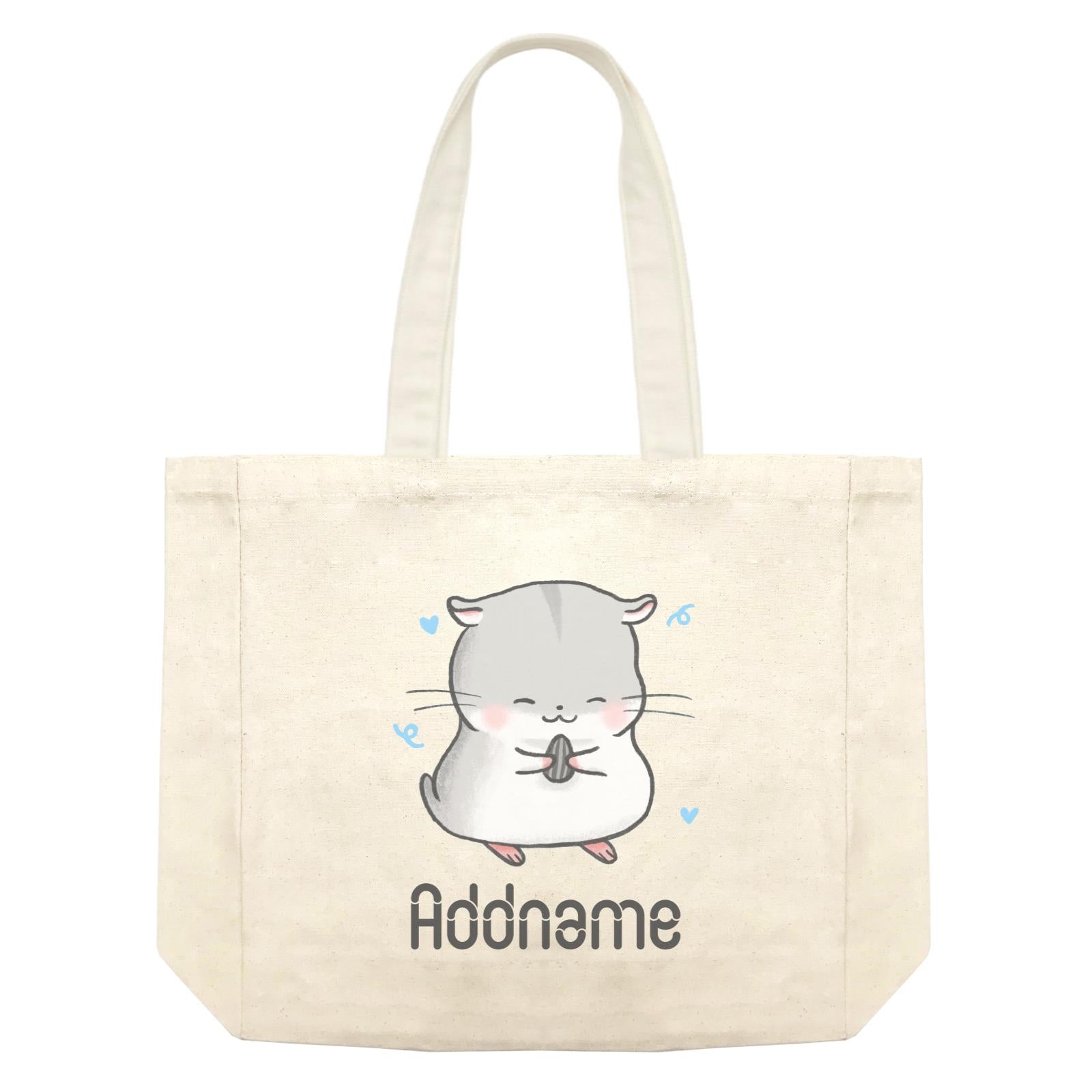 Cute Hand Drawn Style Hamster Addname Shopping Bag