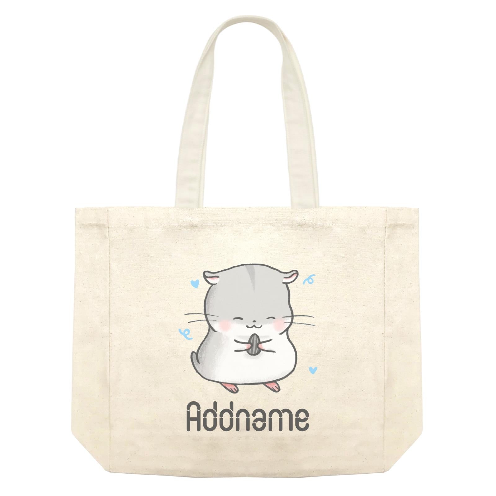 Cute Hand Drawn Style Hamster Addname Shopping Bag