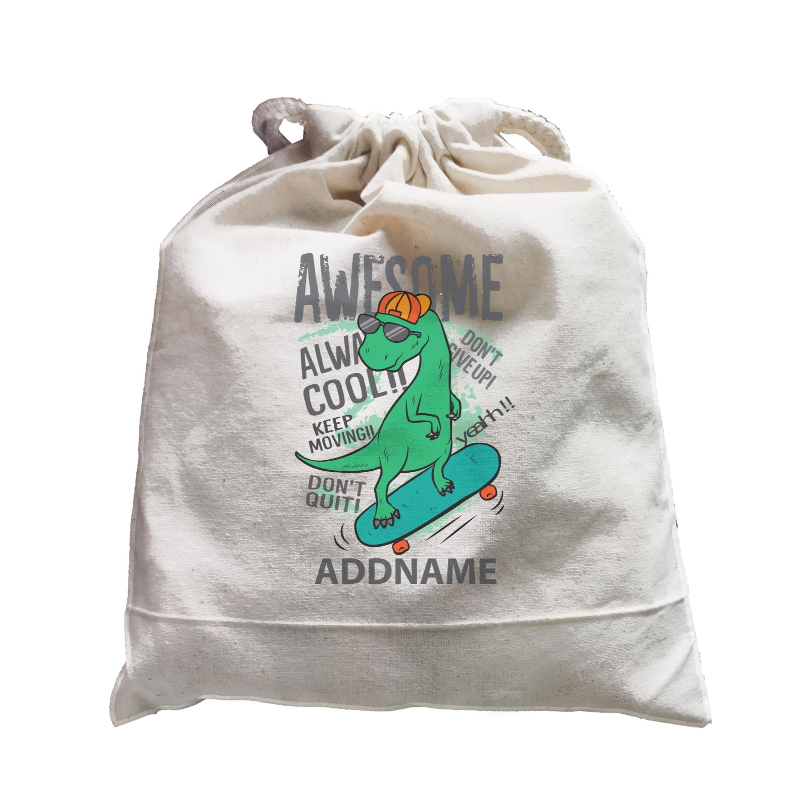 Cool Cute Dinosaur Awesome Always Cool Playing Skateboard Addname Satchel