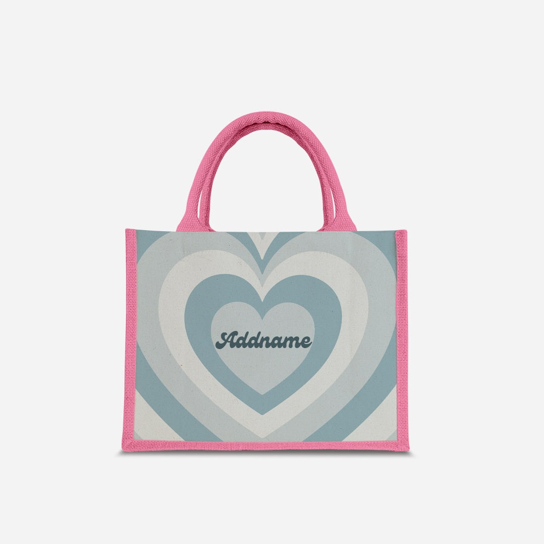 Affection Series Half Lining Small Jute Bag - Bubbles Light Pink