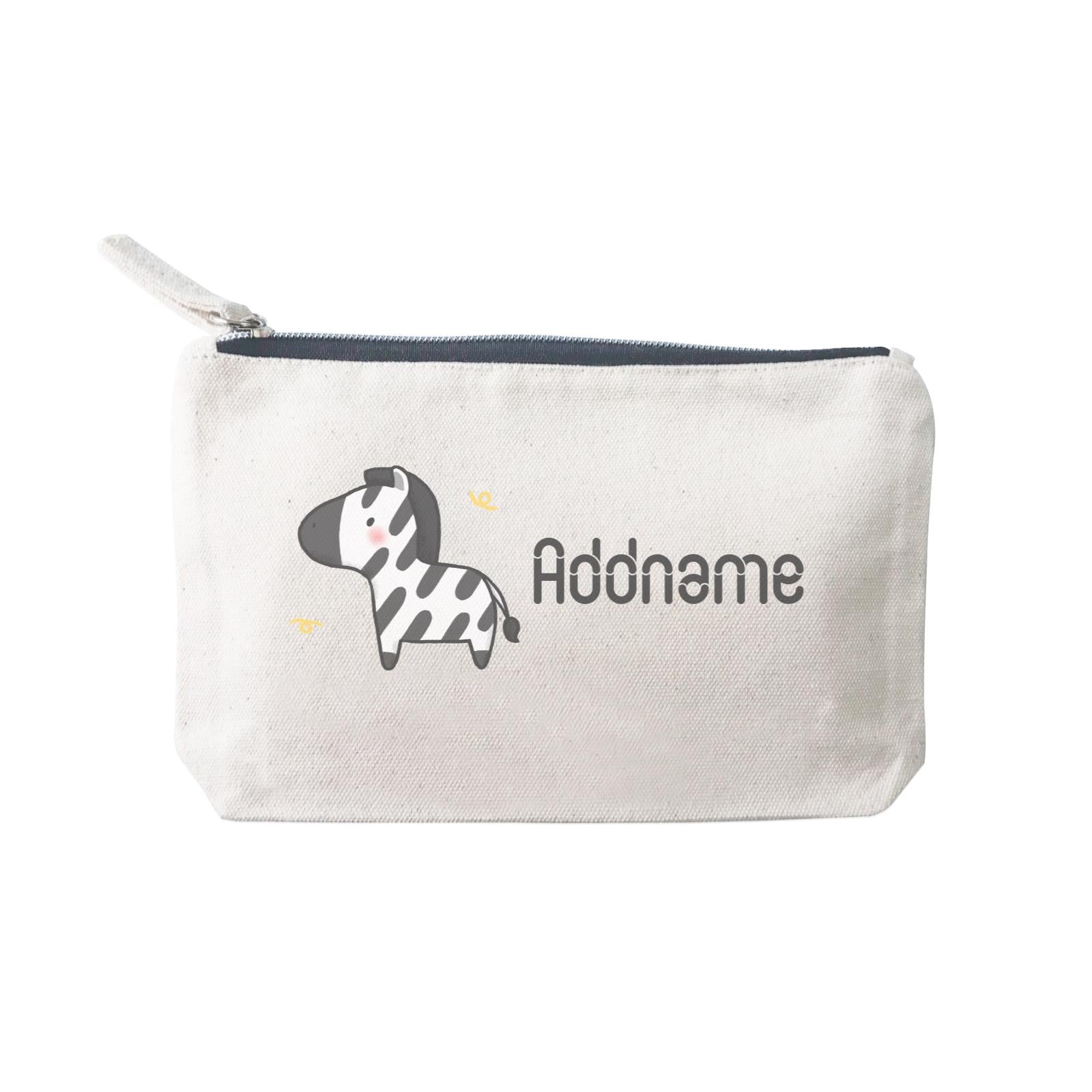 Cute Hand Drawn Style Zebra Addname SP Stationery Pouch 2