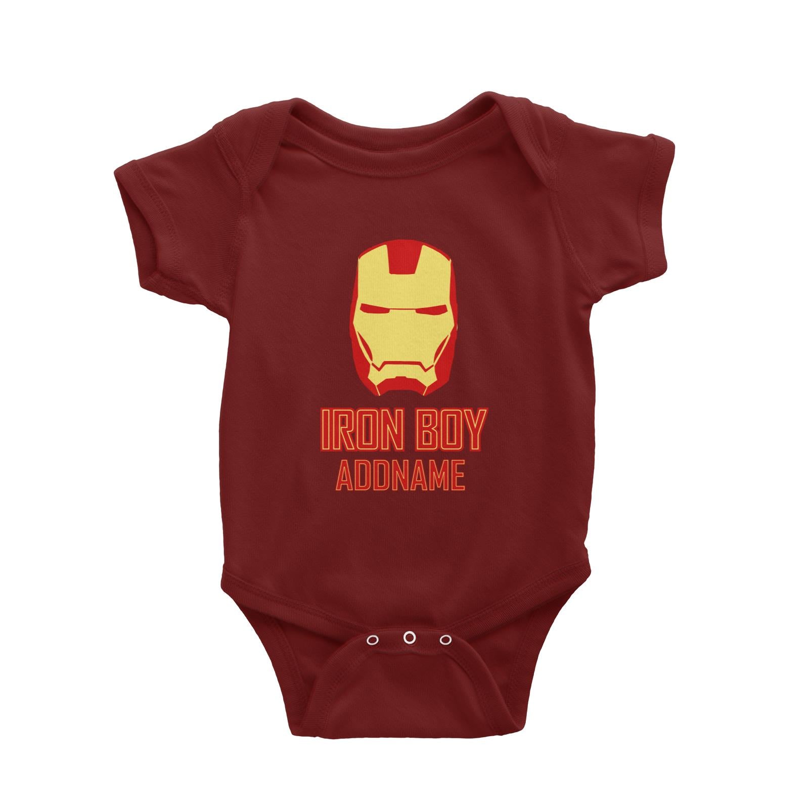 Superhero Iron Boy Addname Baby Romper  Matching Family Personalizable Designs