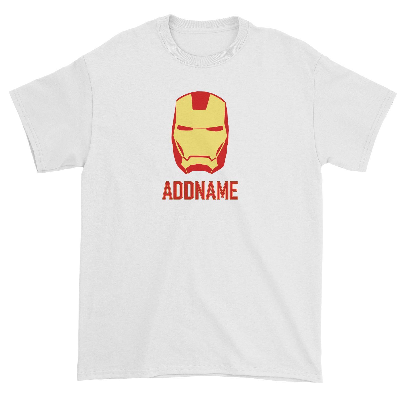 Superhero Iron Man Addname Unisex T-Shirt  Matching Family Personalizable Designs