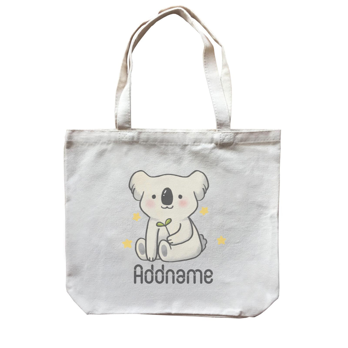 Cute Hand Drawn Style Koala Addname Canvas Bag