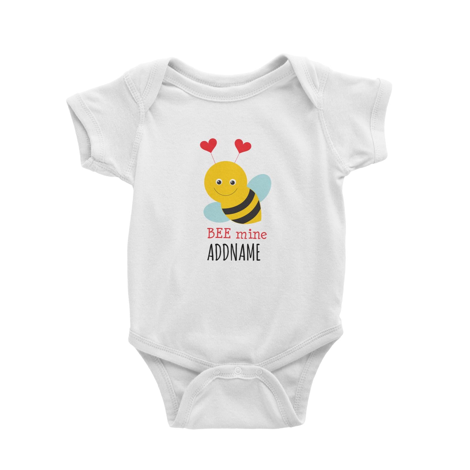 Bee Mine White White Baby Romper