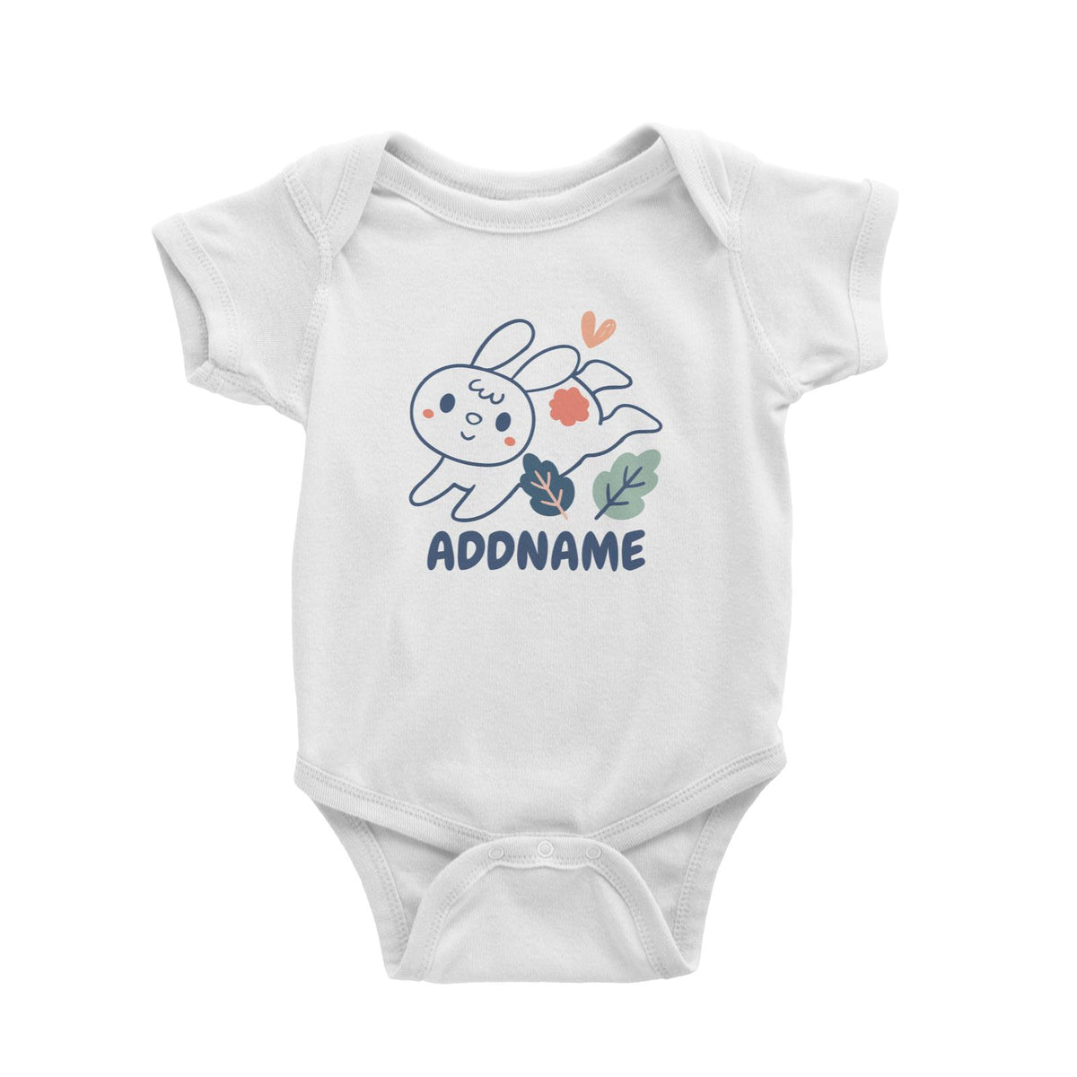 Super Cute Rabbit Running In Field Baby Romper