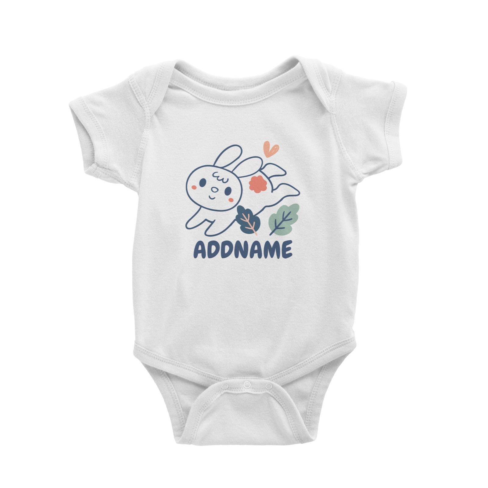 Super Cute Rabbit Running In Field Baby Romper