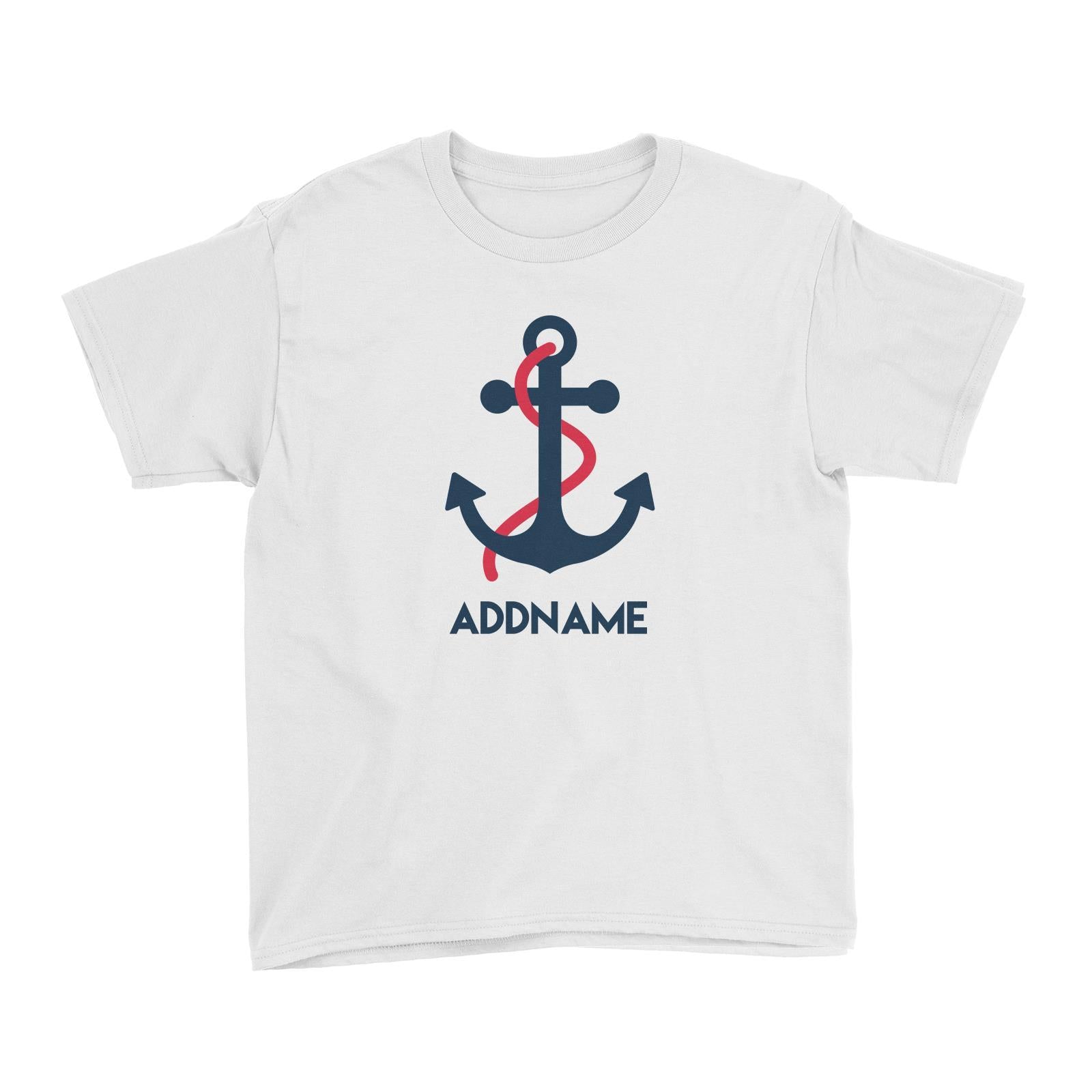 Sailor Anchor Red Addname Kid's T-Shirt  Matching Family Personalizable Designs