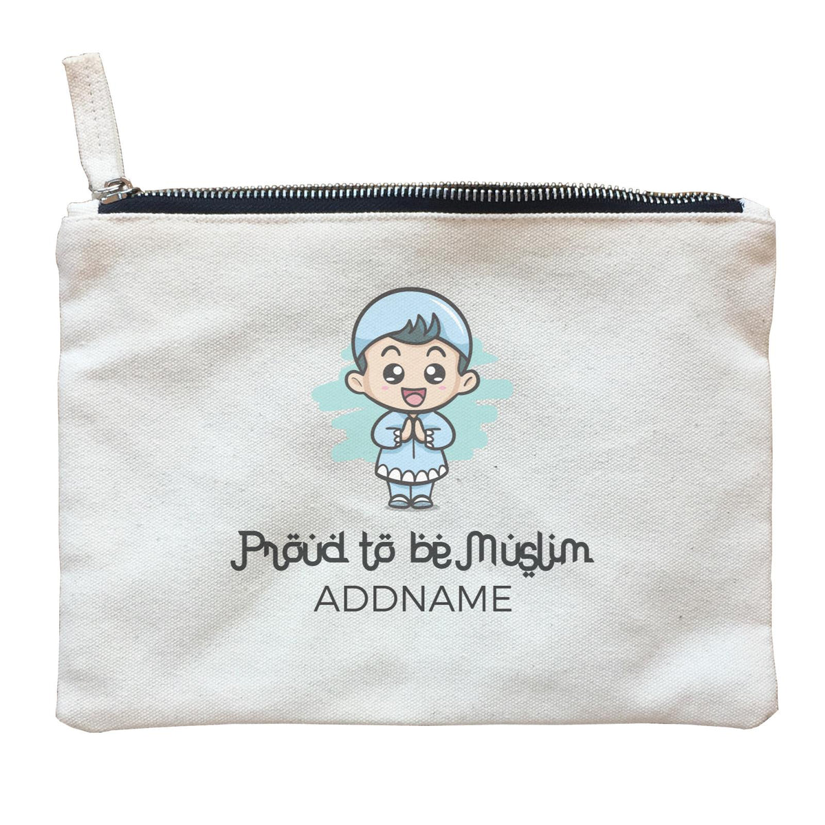 Proud To Be Muslim Happy Little Boy Addname Zipper Pouch