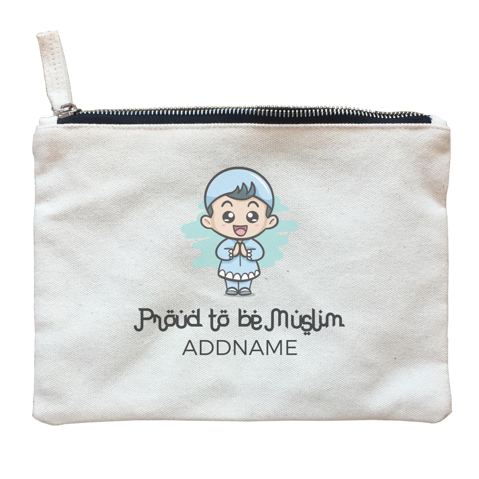 Proud To Be Muslim Happy Little Boy Addname Zipper Pouch