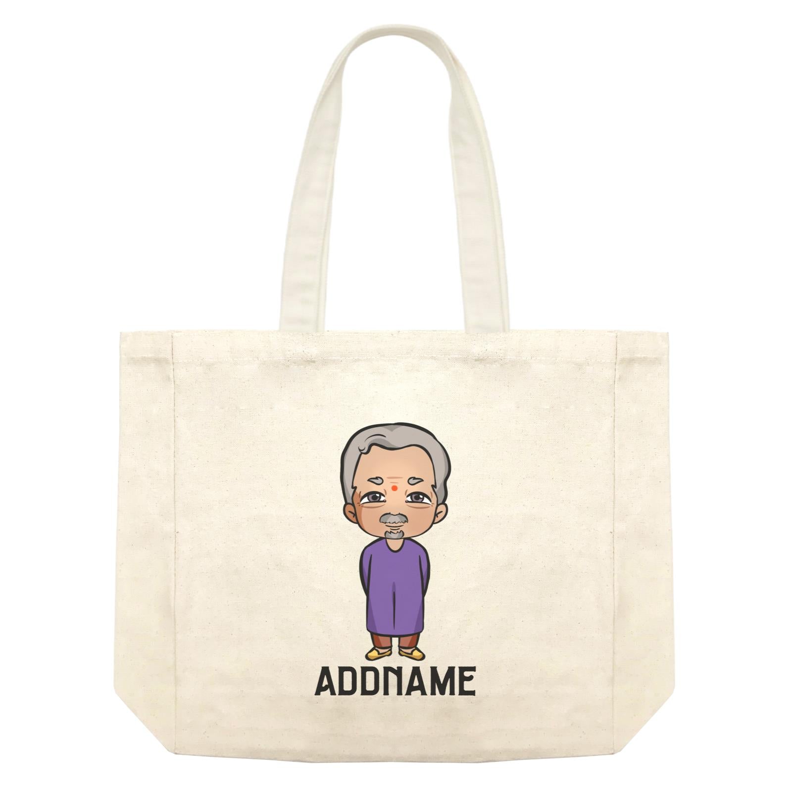 Deepavali Series Chibi Grandpa Addname Shopping Bag