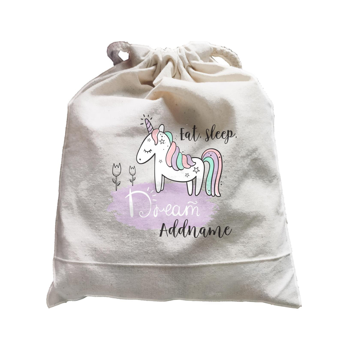 Drawn Dreamy Elements Unicorn Eat Sleep Dream Addname Satchel