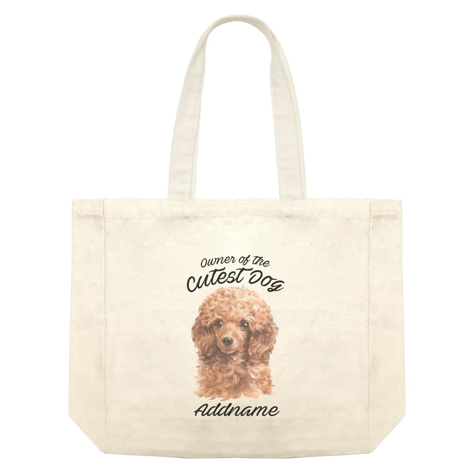 Watercolor Dog Owner Of The Cutest Dog Poodle Brown Addname Shopping Bag