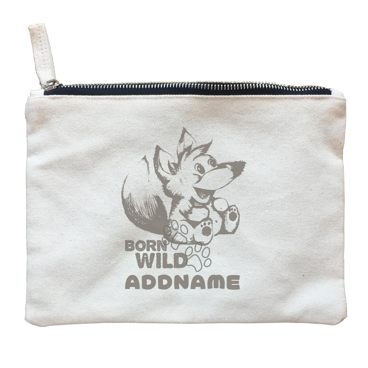 Born Wild Fox Addname Zipper Pouch