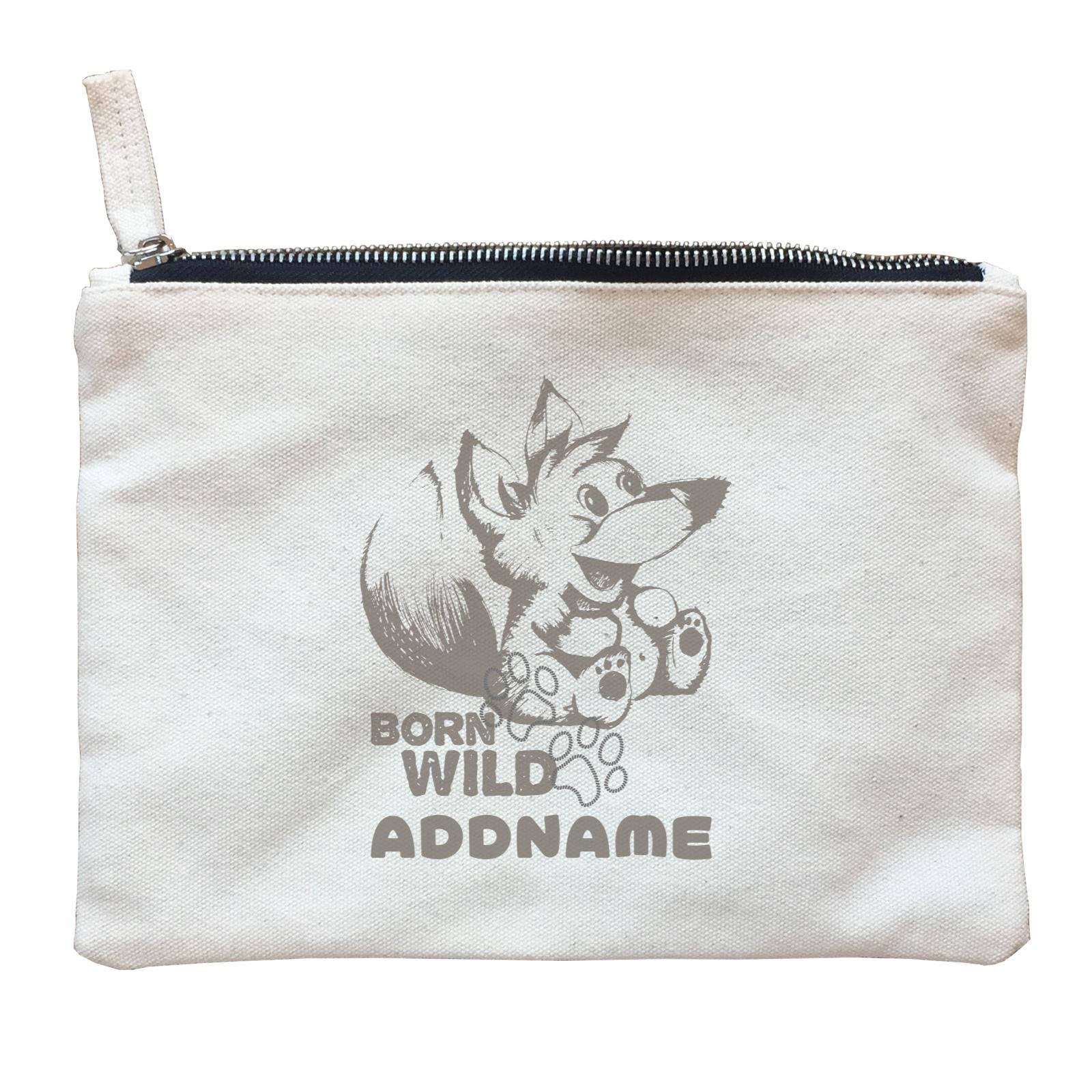 Born Wild Fox Addname Zipper Pouch