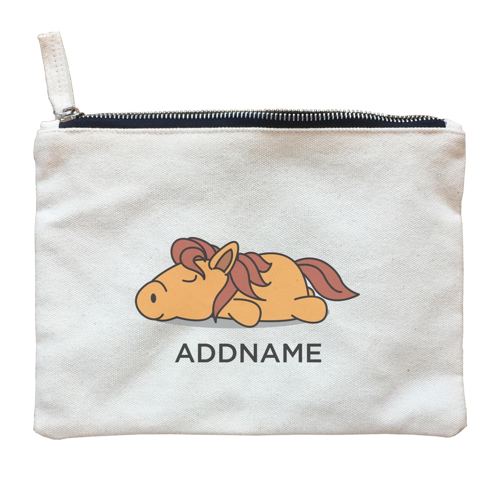 Lazy Horse Addname Zipper Pouch