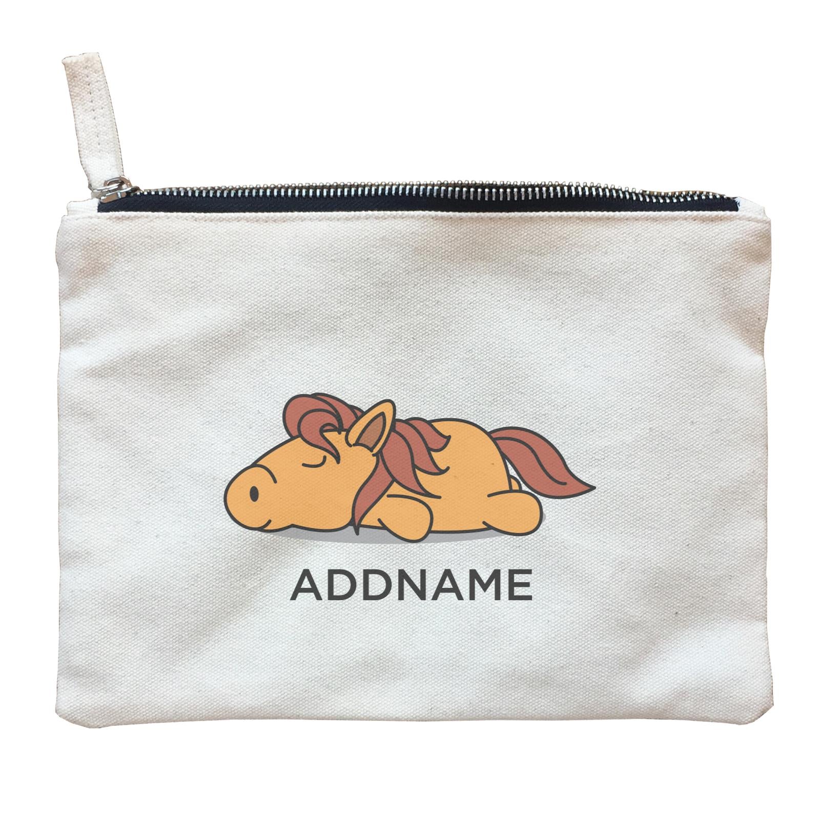 Lazy Horse Addname Zipper Pouch