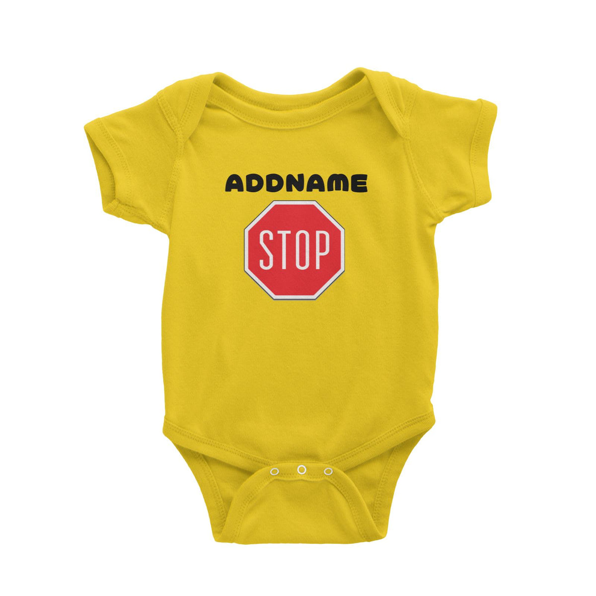Transportation Stop Sign Addname Baby Romper
