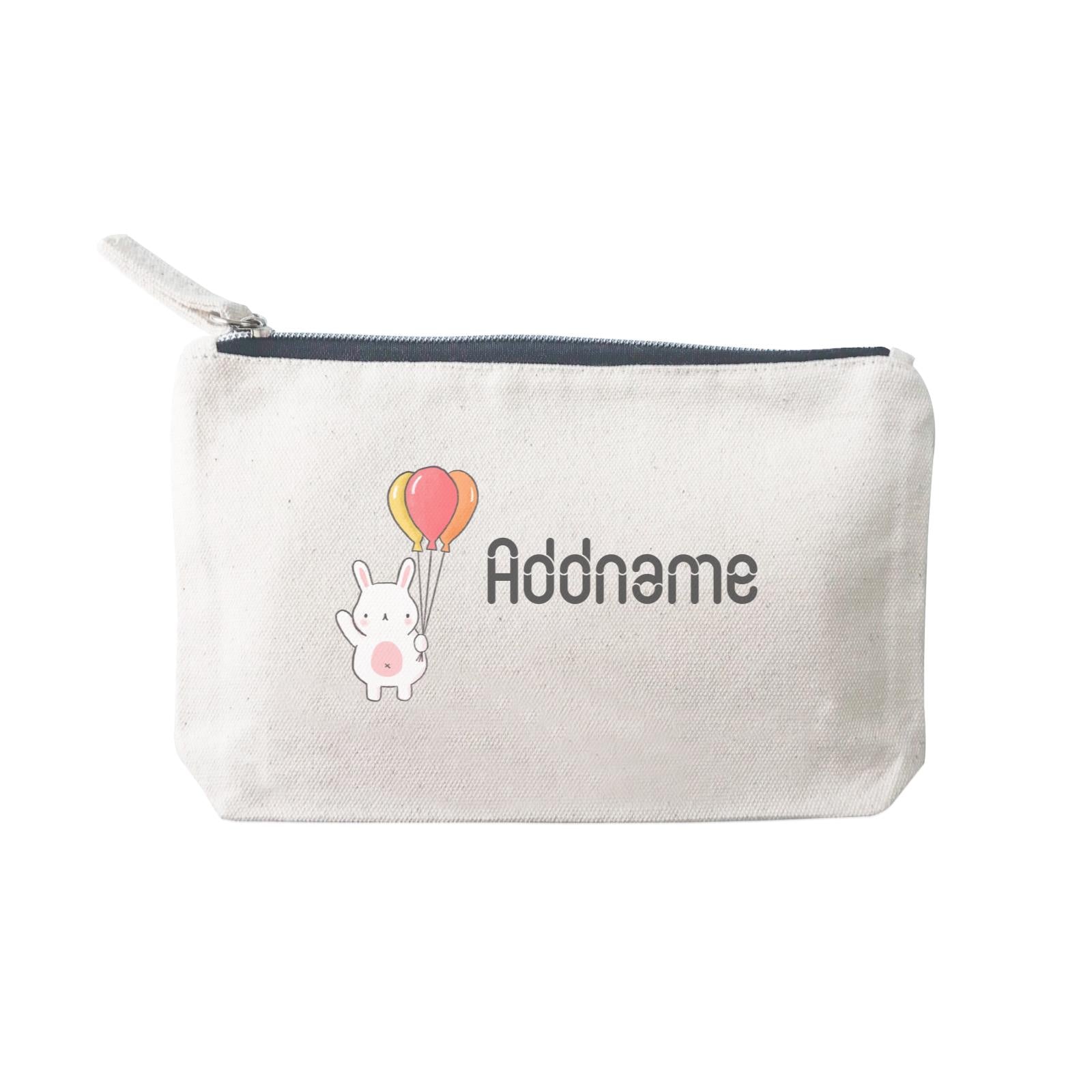 Cute Hand Drawn Style Rabbit with Balloon Addname SP Stationery Pouch 2