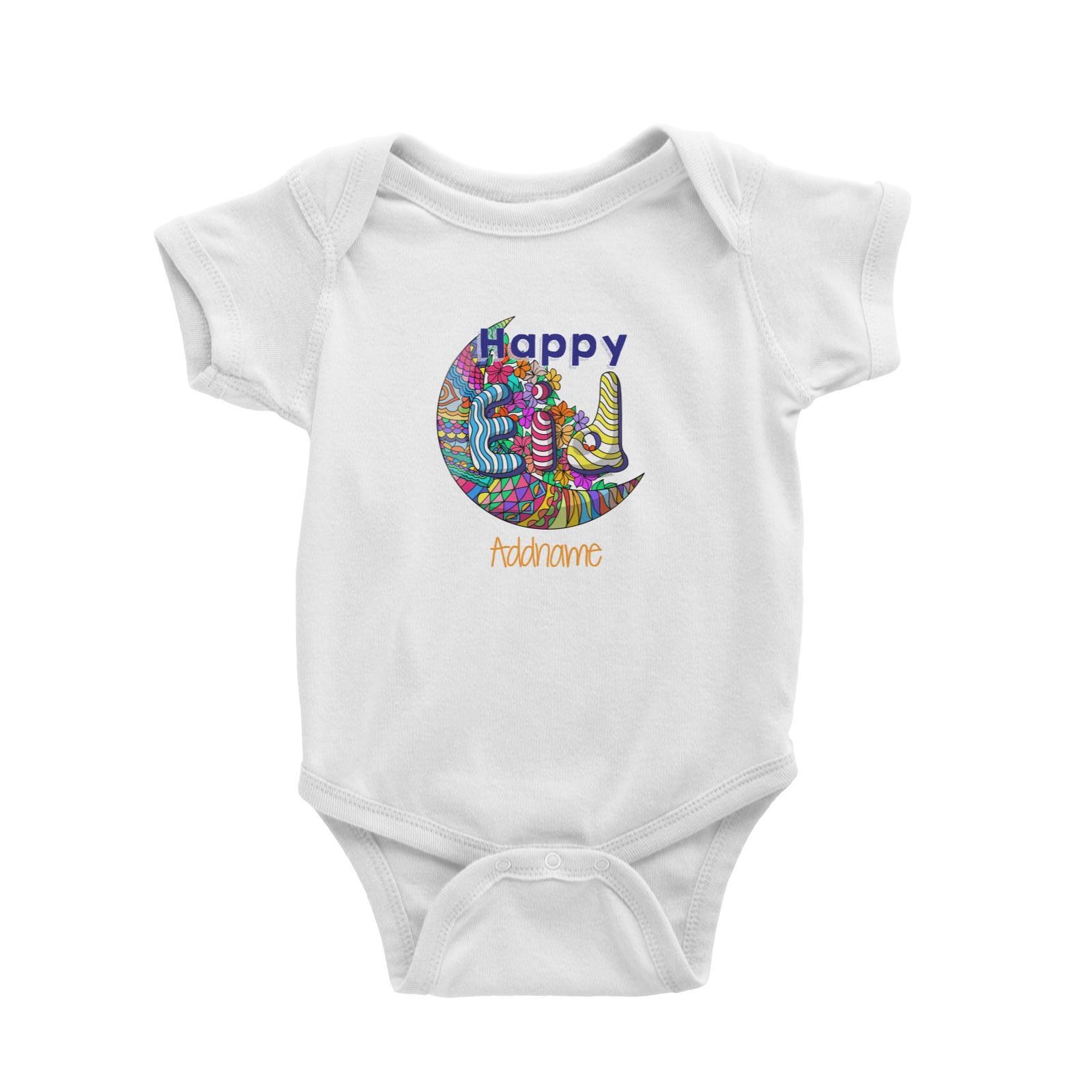 Raya Moon Doodle Moon Happy EID Addname Baby Romper