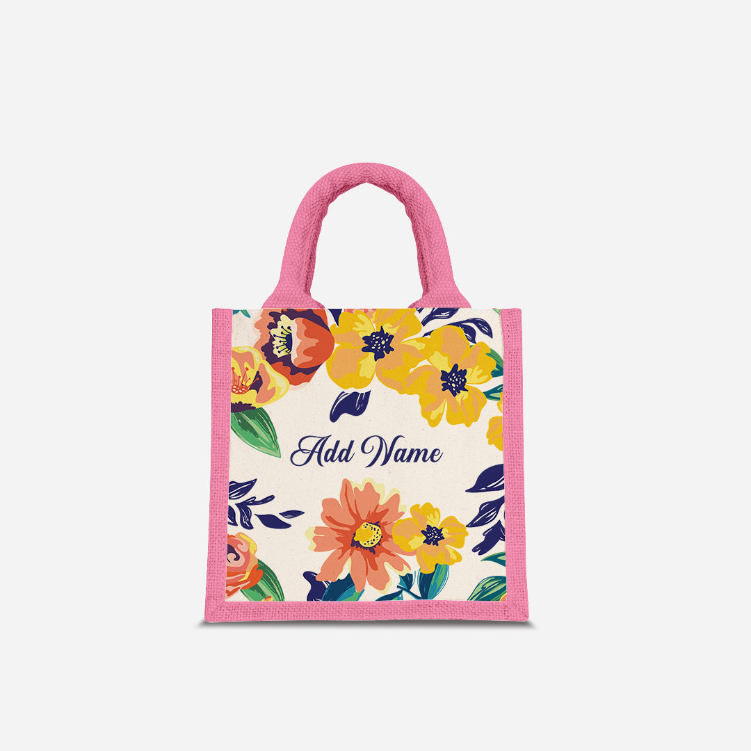 Deborah Series Half Lining Lunch Bag  - Teal Light Pink