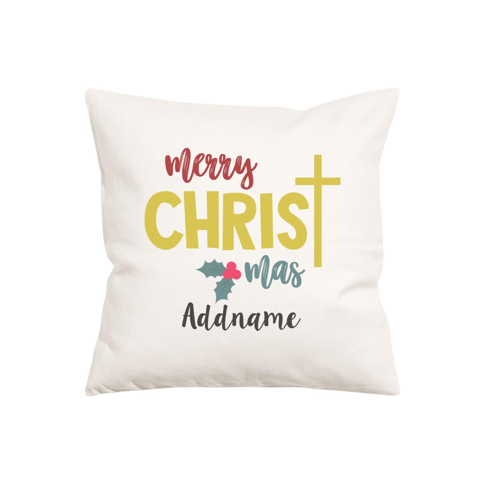 Xmas Merry Christmas with Cross Pillow Pillow Cushion