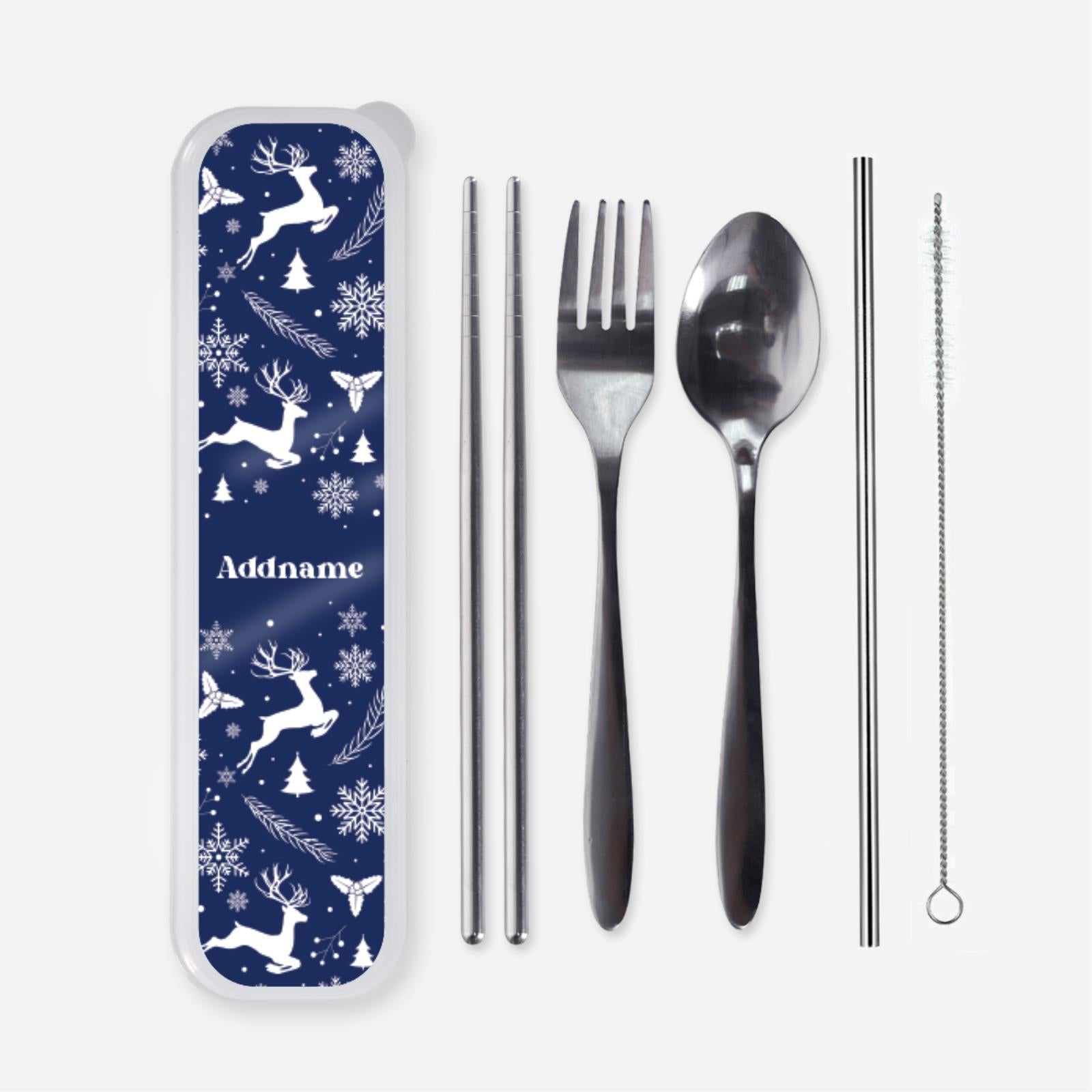 Christmas Series Cutlery - Jubilant Reindeers Blue