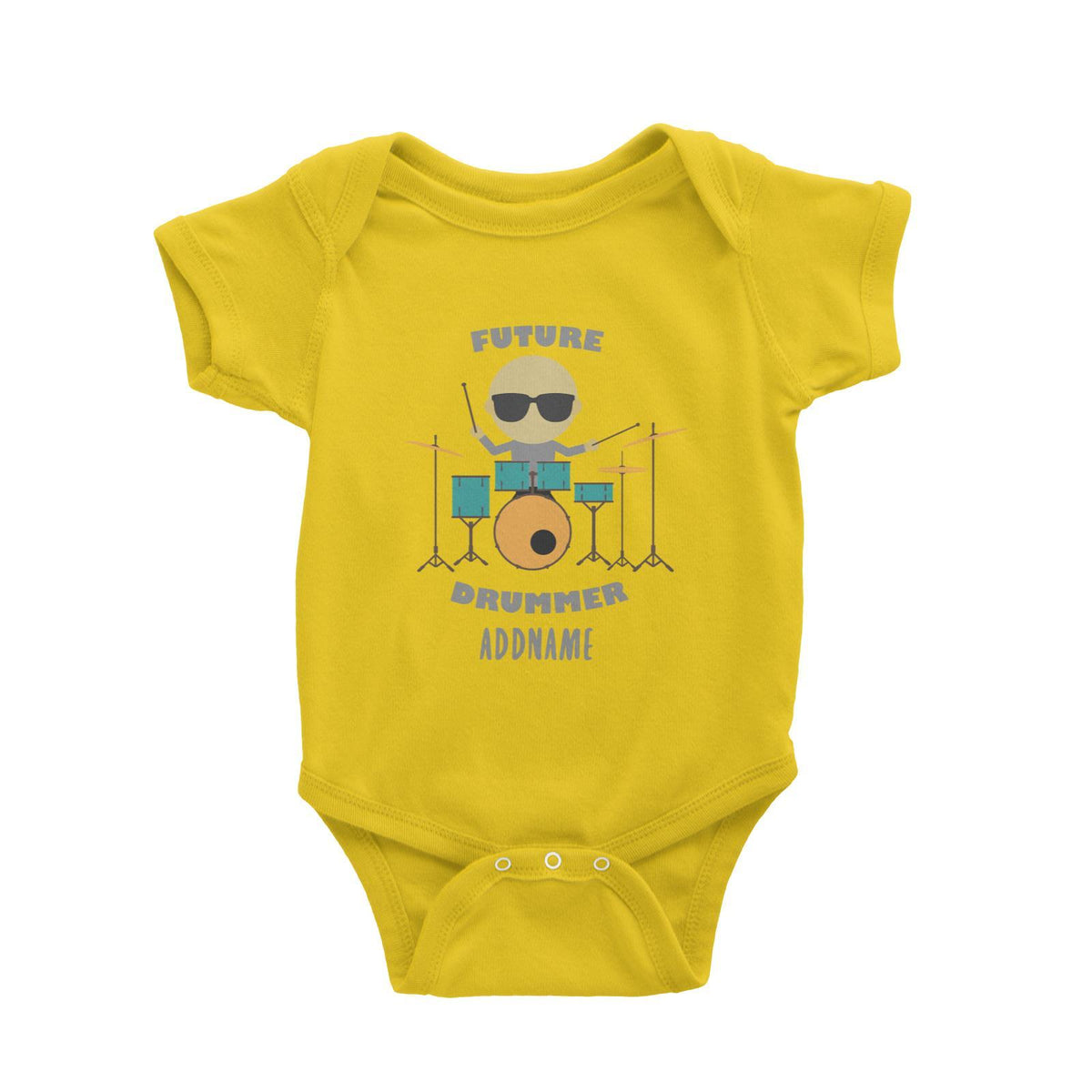 Future Drummer Addname Baby Romper Personalizable Designs Basic Newborn