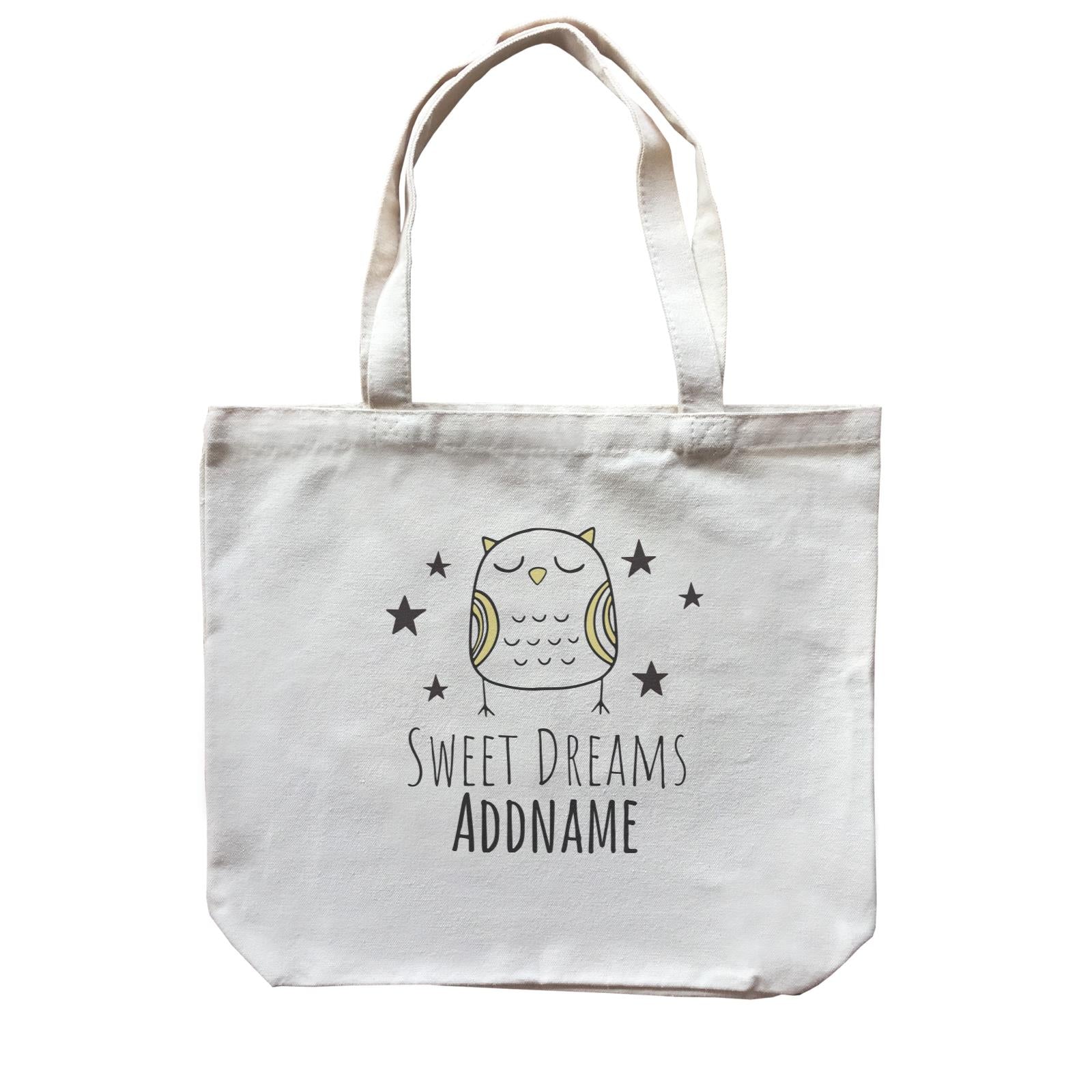 Drawn Newborn Element Sweet Dreams Owl Addname Canvas Bag