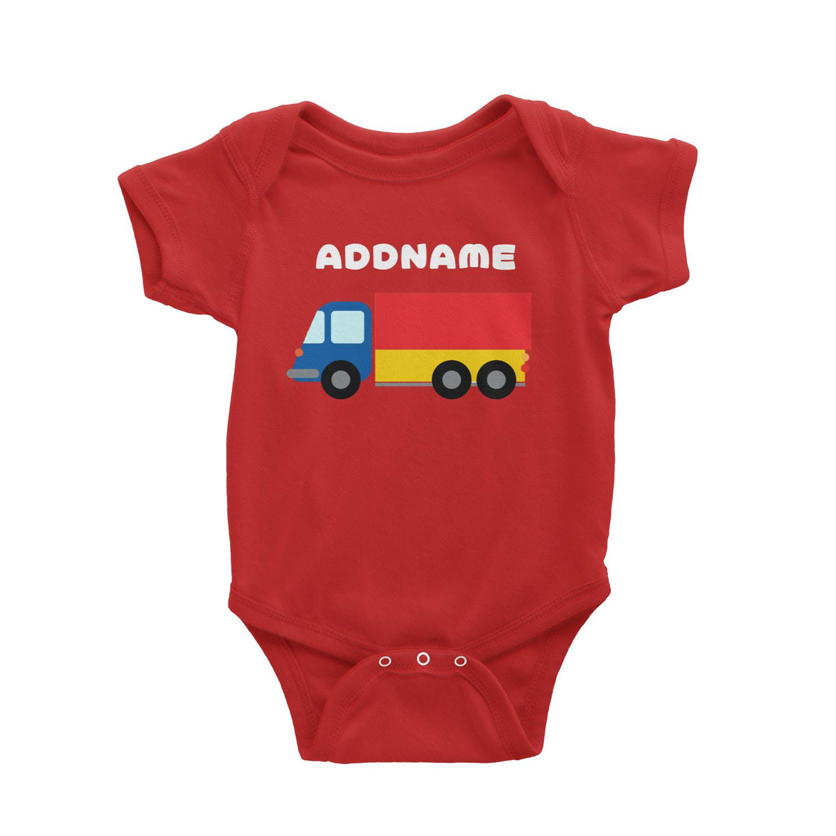 Transportation Truck Addname Baby Romper