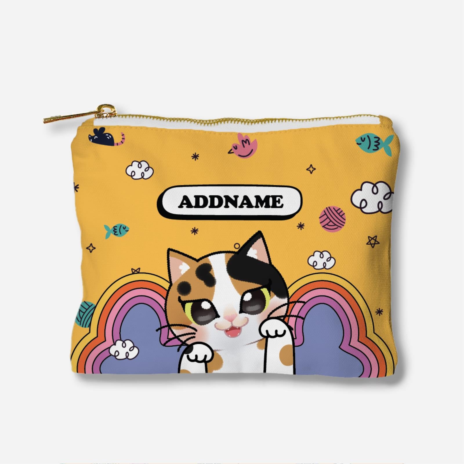 Paw Print Series Full Print Zipper Pouch - Siamese Cat