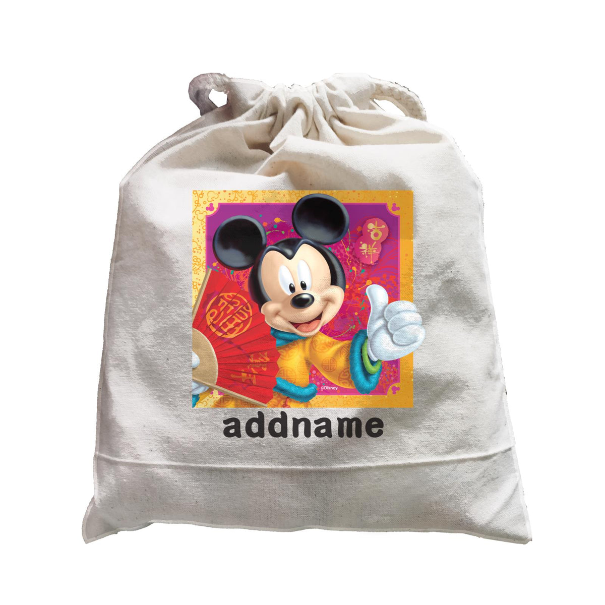 Disney CNY Mickey With Fan Personalised SAT Satchel