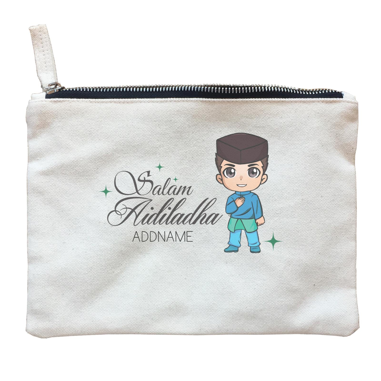 Raya Chibi Wishes Man Addname Wishes Salam Aidiladha Addname Zipper Pouch