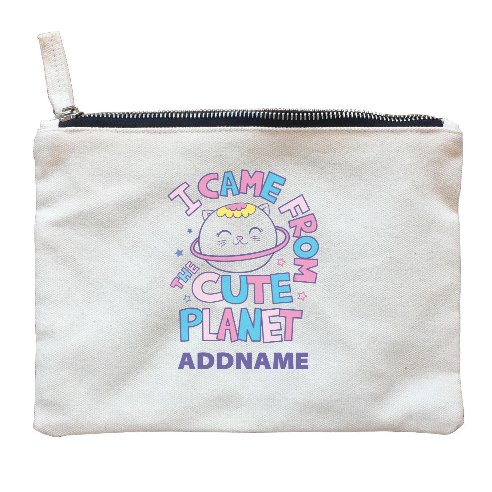 Cool Cute Animals Cats I Came From The Cute Planet Addname Zipper Pouch