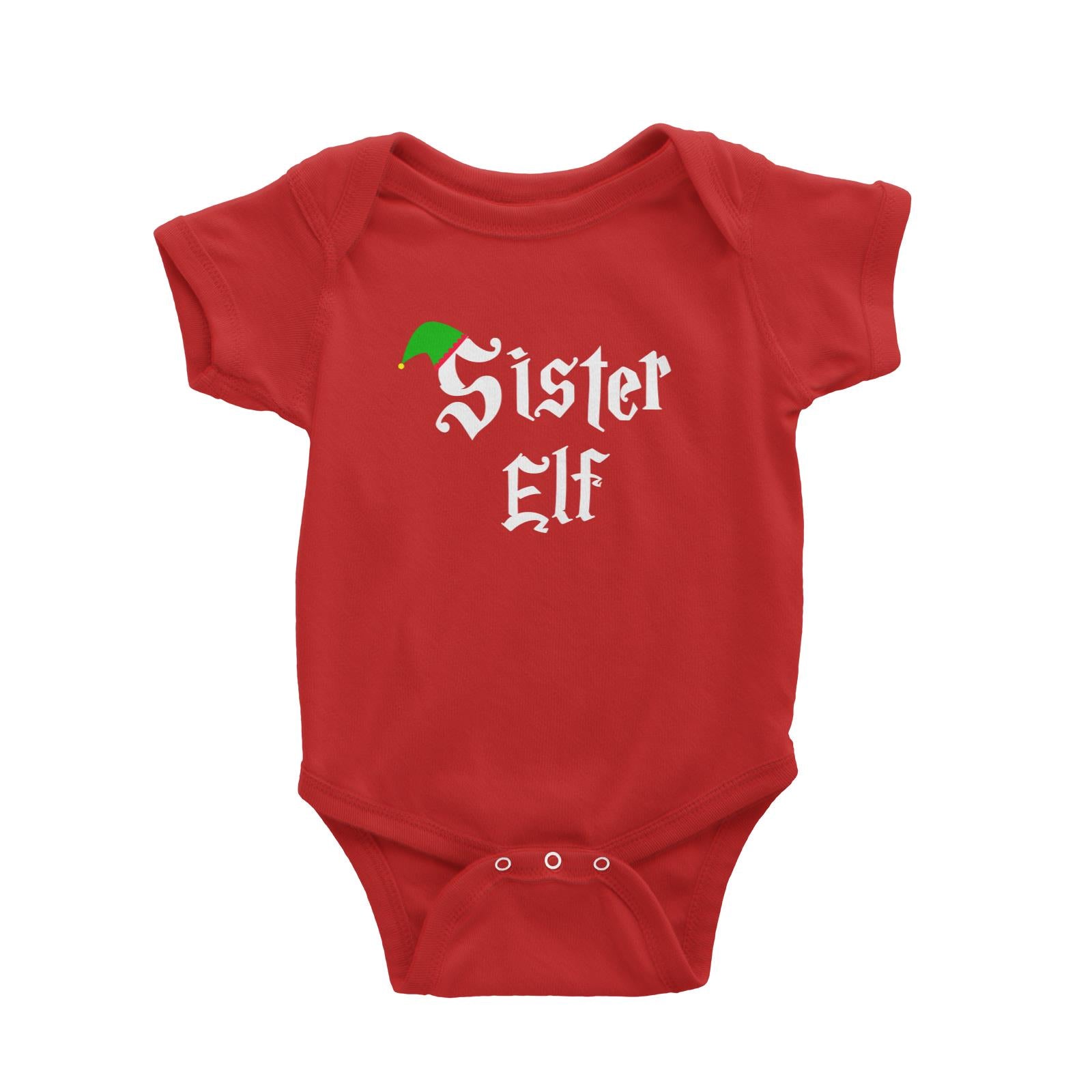 Sister Elf With Hat Baby Romper Christmas Matching Family