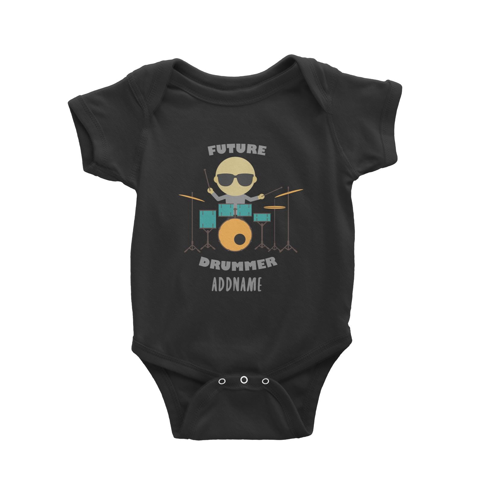 Future Drummer Addname Baby Romper Personalizable Designs Basic Newborn