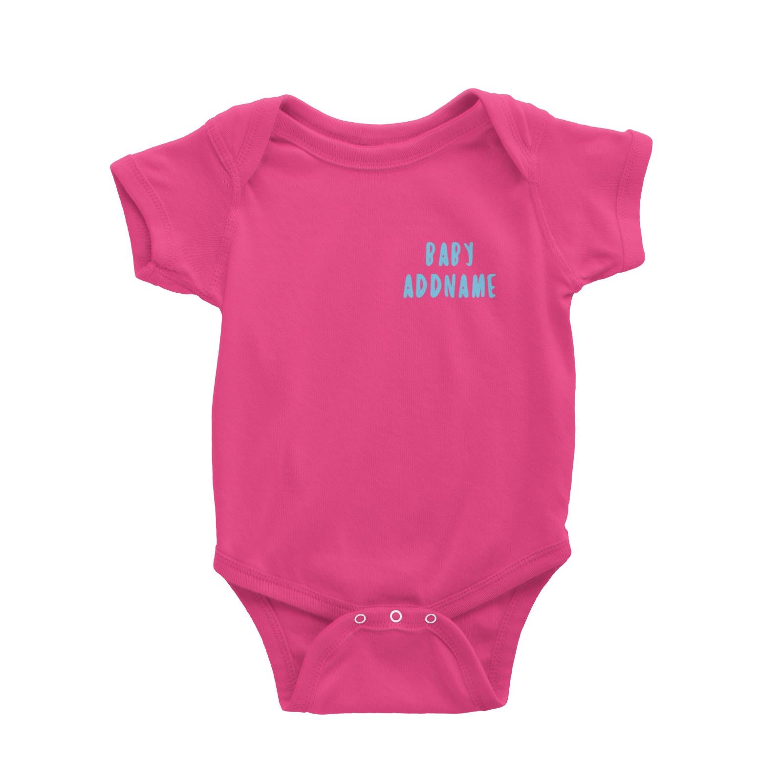 Baby Addname Logo in Blue Baby Romper Personalizable Designs Basic Newborn