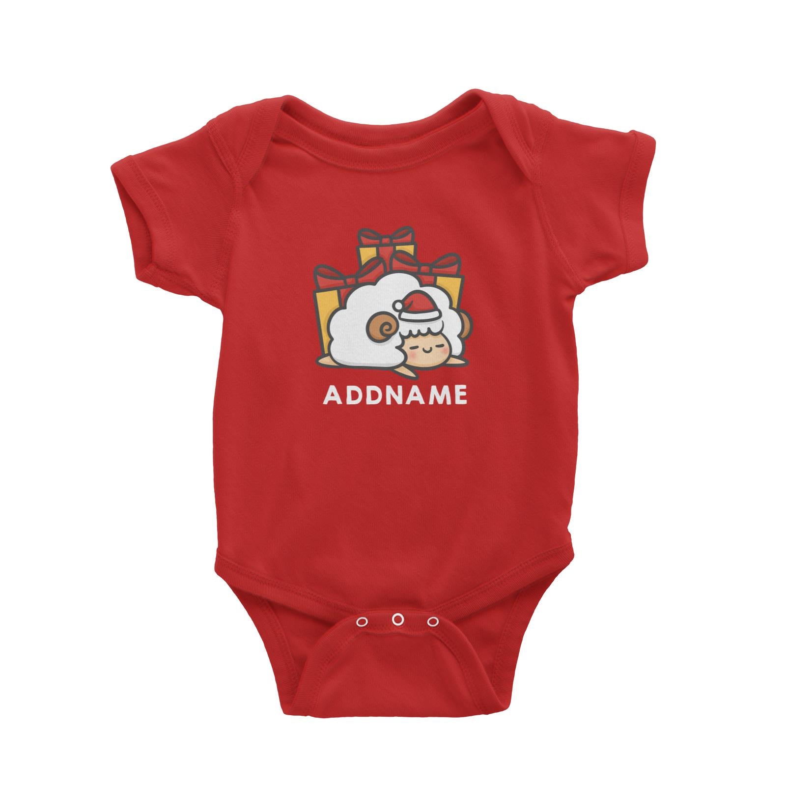 Xmas Cute Sleeping Sheep Addname Accessories Baby Romper