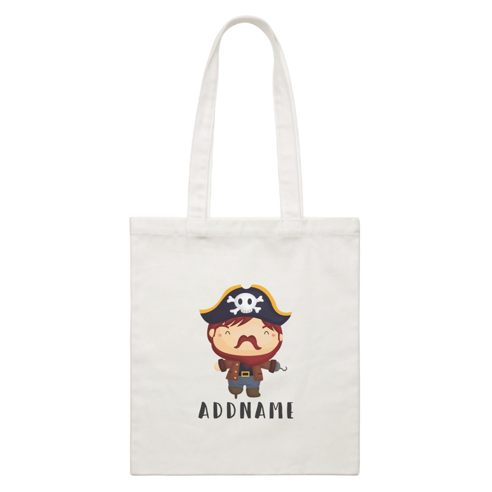 Birthday Pirate Happy Captain Boy Addname White Canvas Bag
