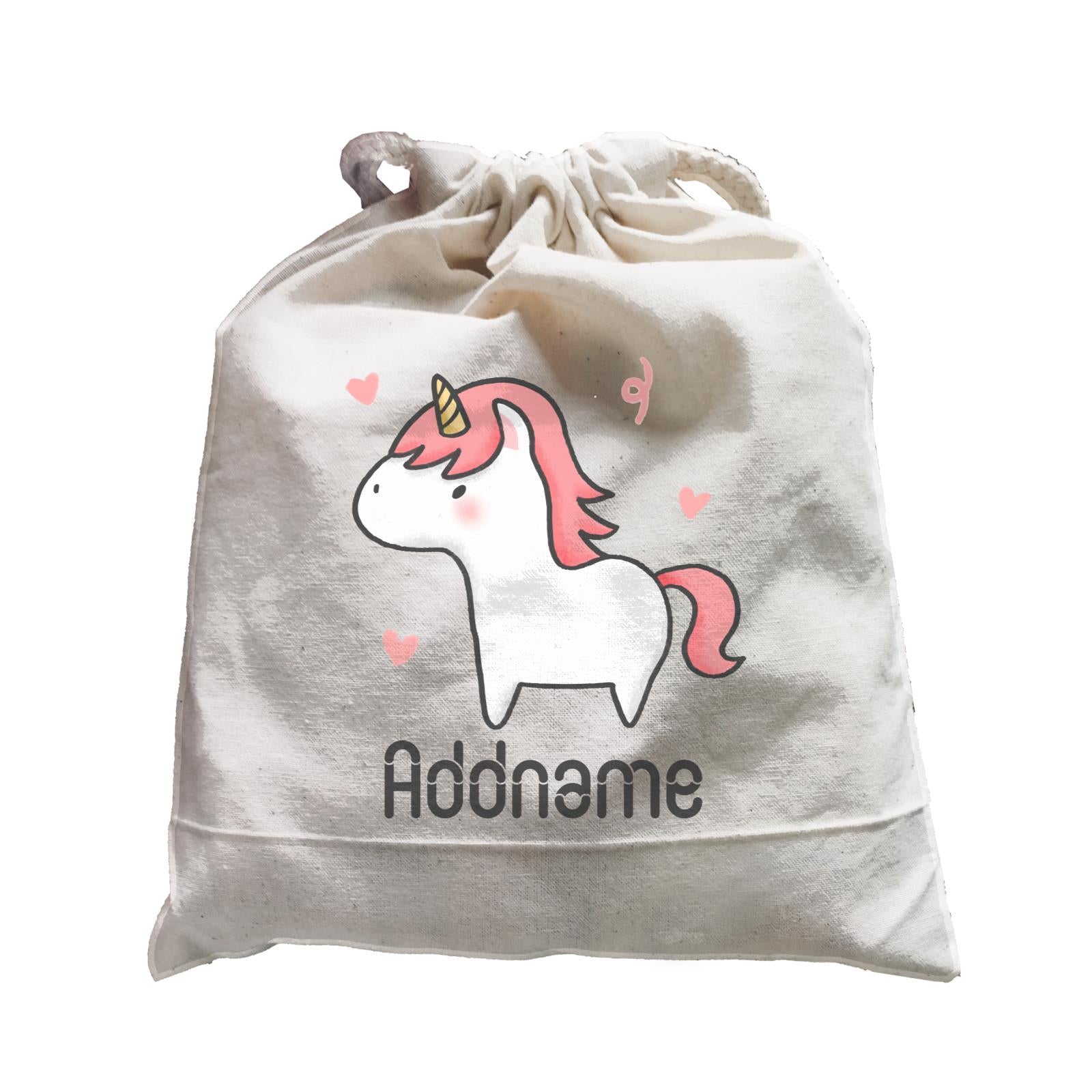 Cute Hand Drawn Style Unicorn Addname Satchel