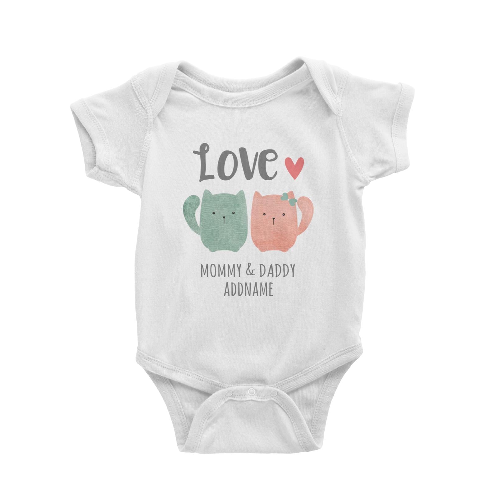 Love Mommy Daddy White Baby Romper