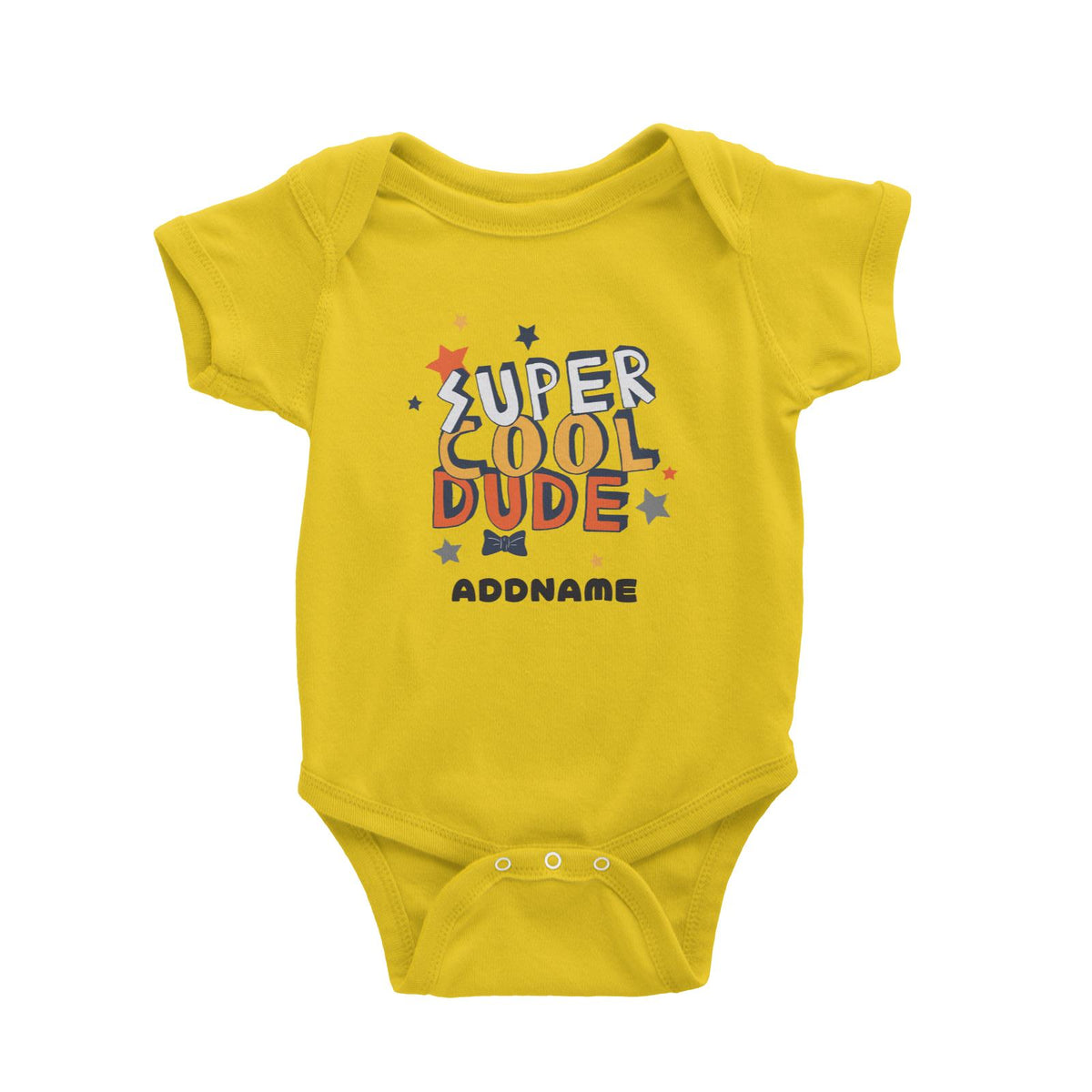 Super Cool Dude with Bow Tie Addname Baby Romper