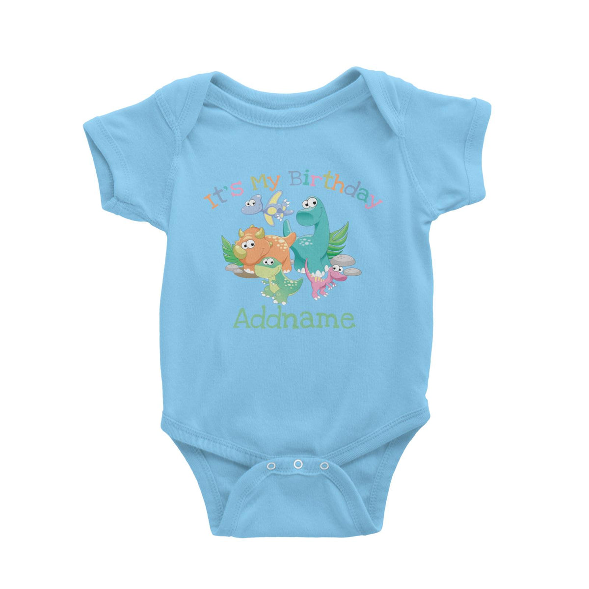 Dinosaurs Birthday Theme It's My Birthday Addname Baby Romper
