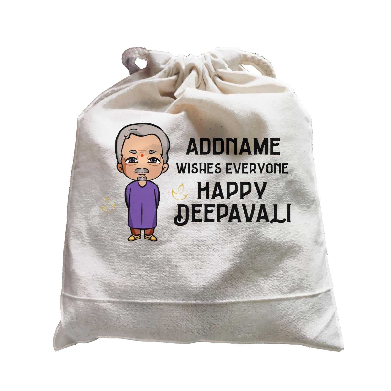 Deepavali Chibi Grandpa Addname Wishes Everyone Deepavali Satchel
