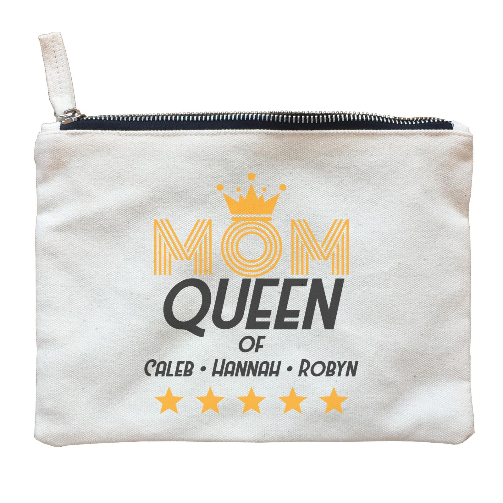 Mom with Tiara Queen of Personalizable with Text Zipper Pouch