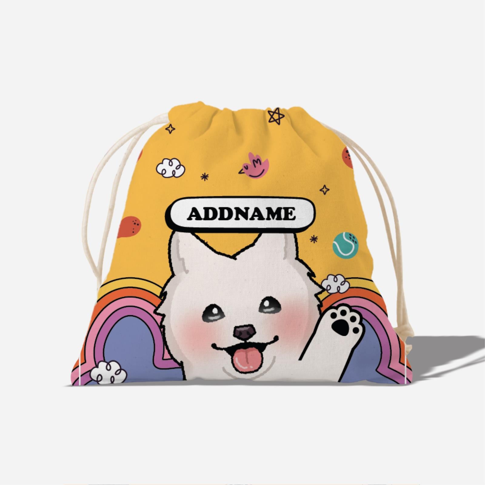 Paw Print Series Full Print Satchel - Samoyed