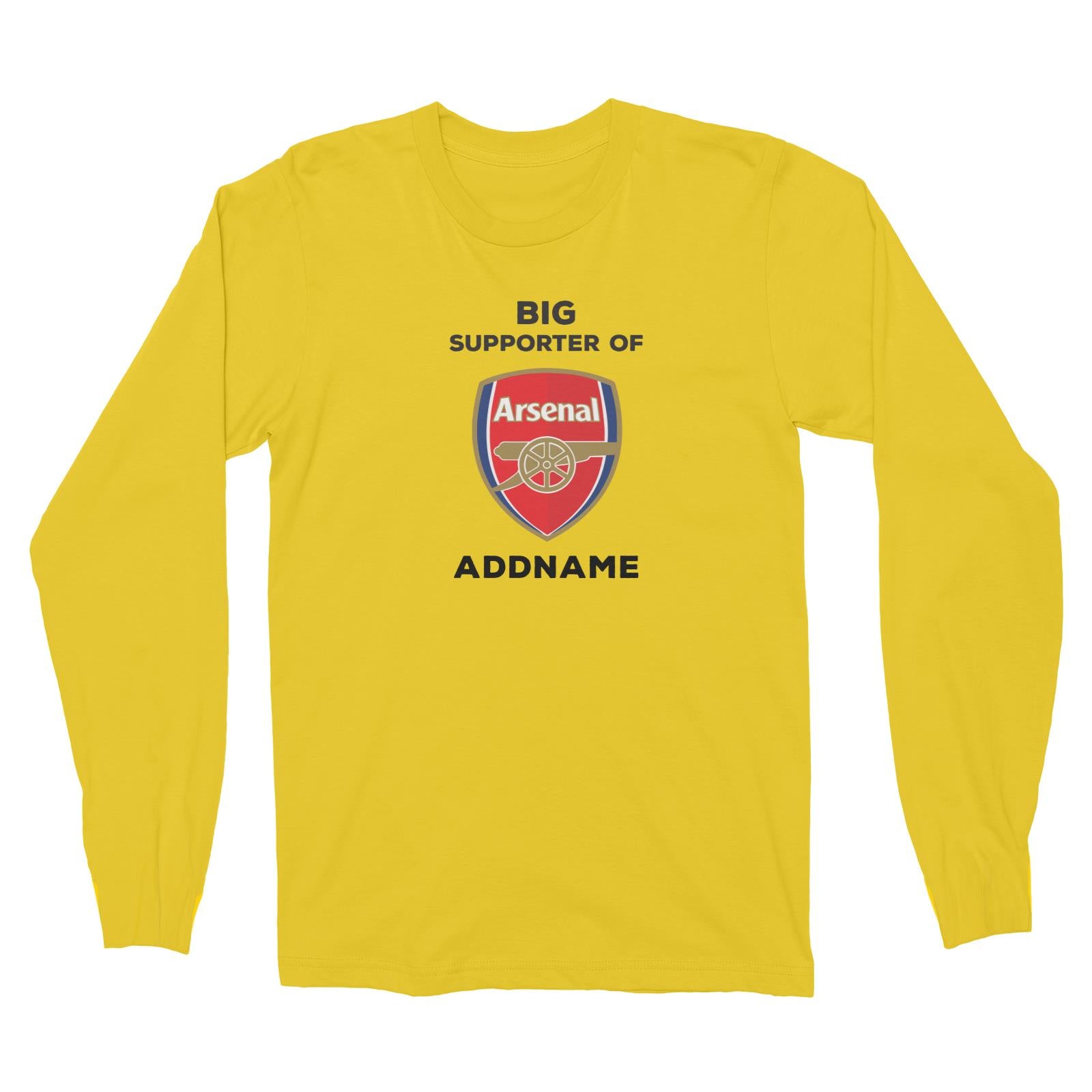 Arsenal FC Big Supporter Personalizable with Name Long Sleeve Unisex T-Shirt